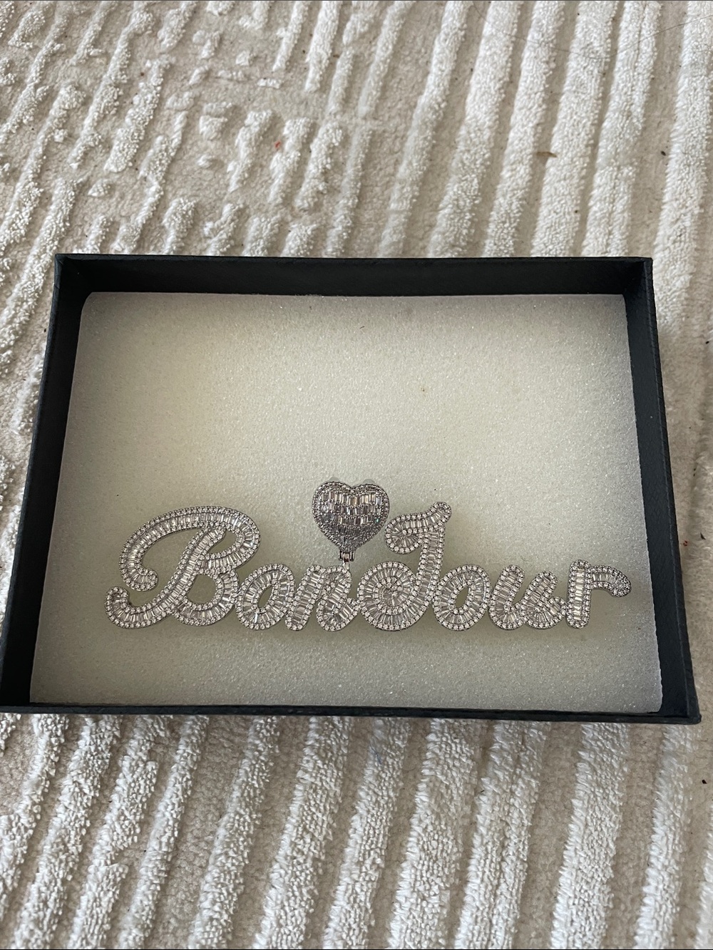 Rhinestone pendant Silver Tone